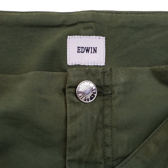 Anthropologie EDWIN Harlow Crop Cargo Pants Moss Green • 30 - Picture 7 of 10